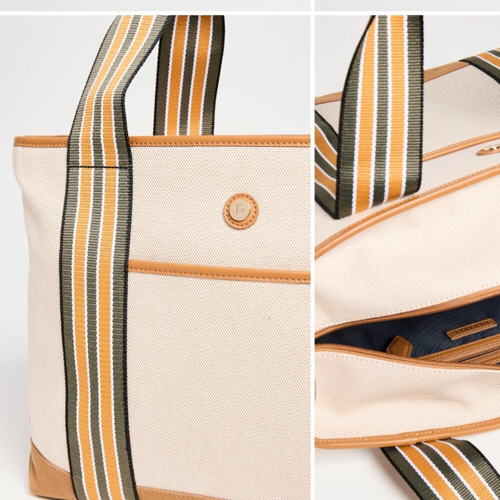 Stylish Tan and Cream Tote Bag - Picture 3 of 8